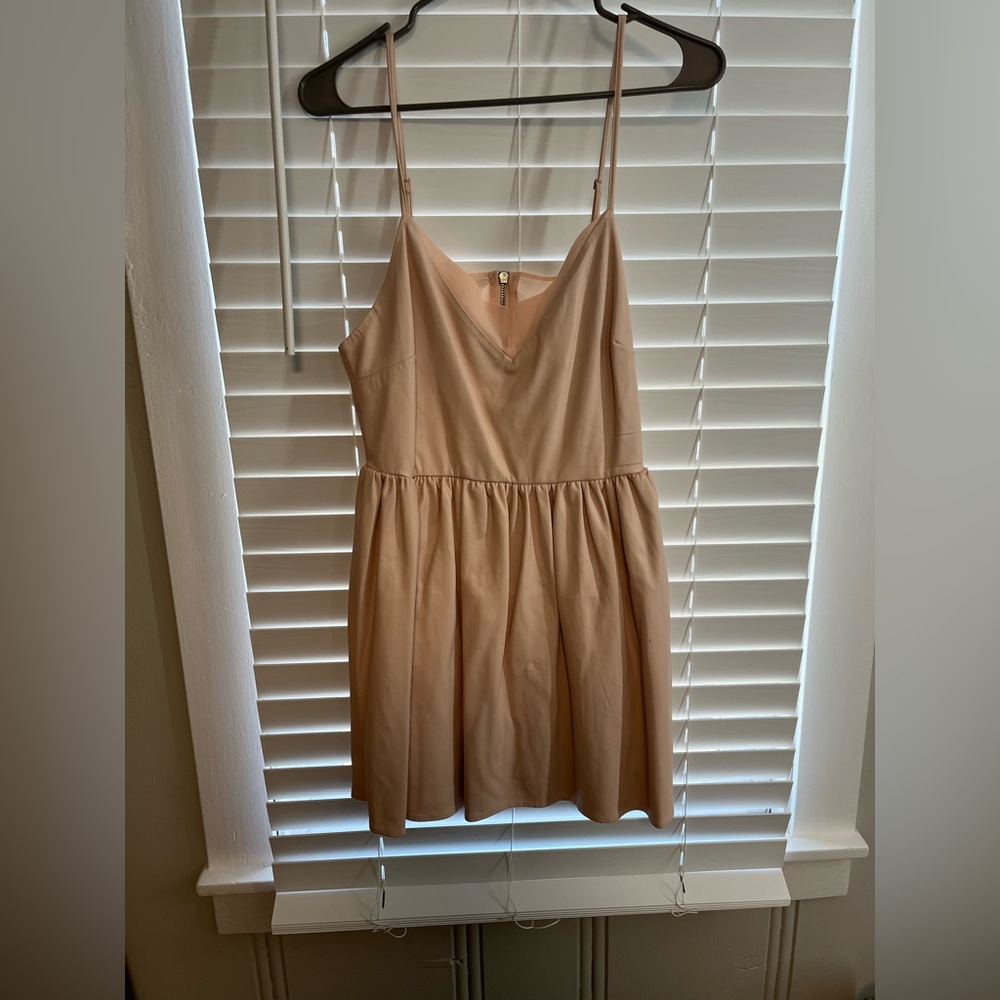 Pink pleather cocktail dress